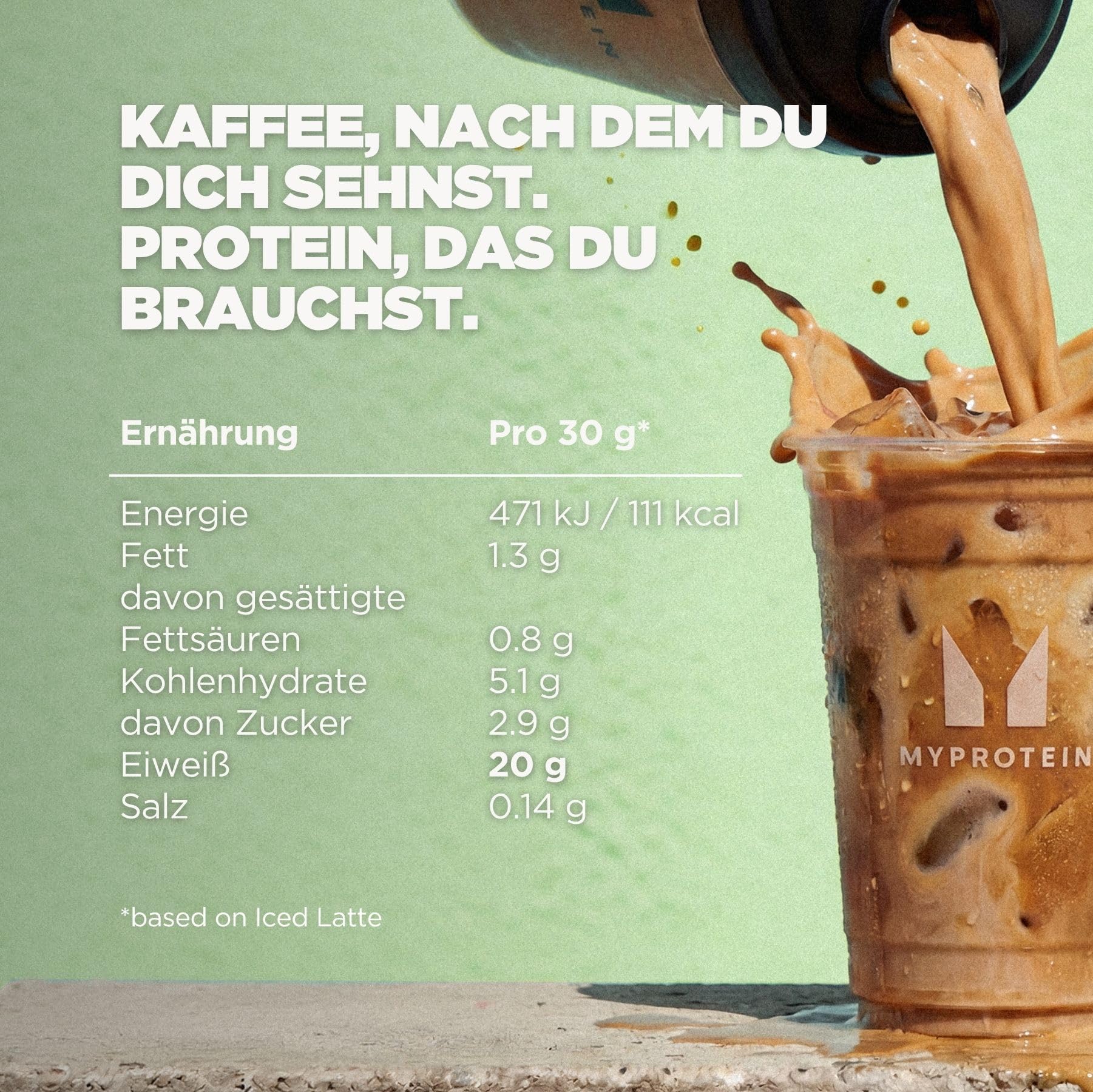 Myprotein Protein Iced Coffee | Iced Latte - 20 Portionen | 20 g Protein | Nur 111 kcal | Mit echtem Kaffee und natürlich gewonnenem Koffein | Unterstützt Muskelaufbau und Regeneration