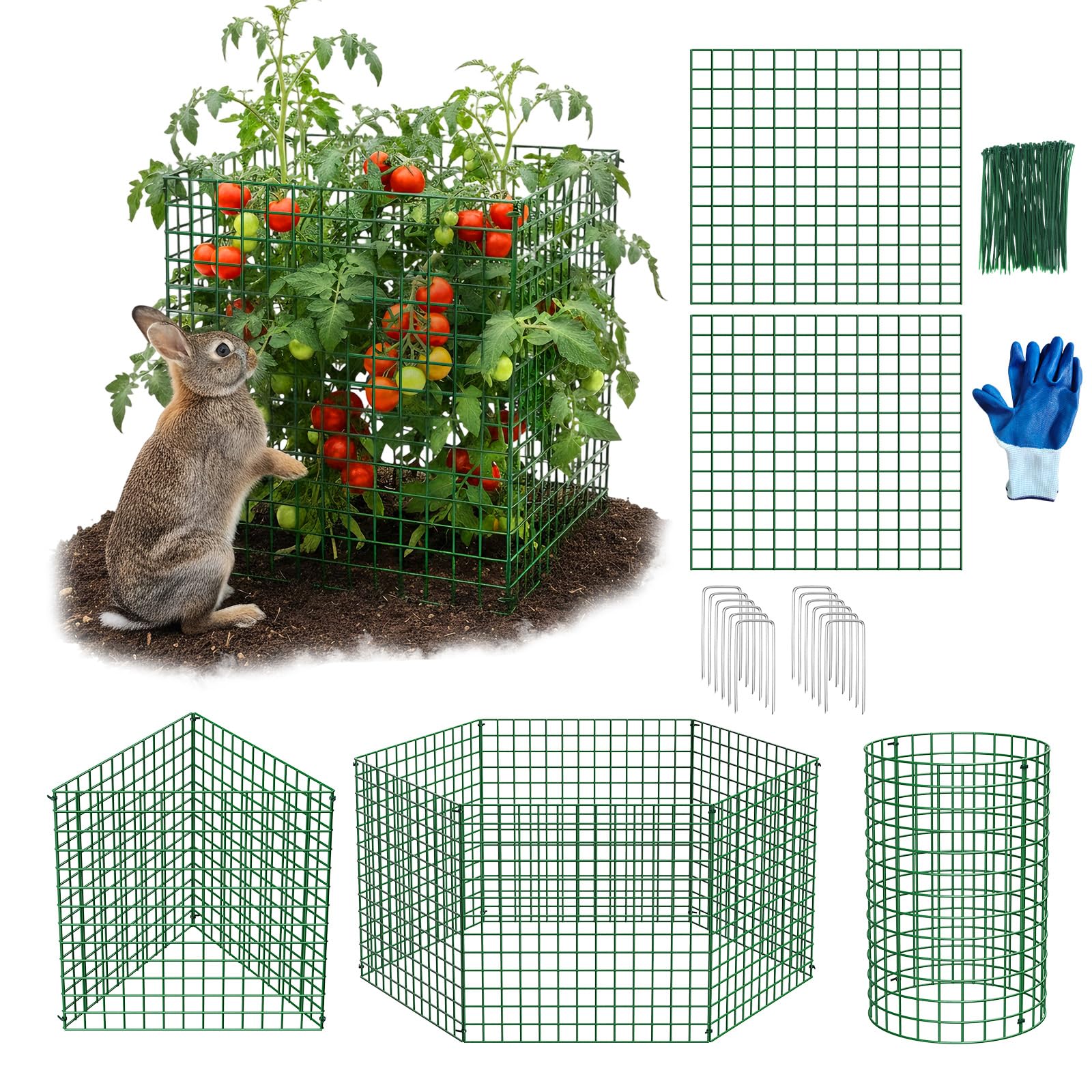 Gabbie per Piante Contro Animali 30pz, Griglia per Vasi da Fiorio Contro Roditori, Gabbia di Protezione per Piante 33×33 cm Estensibile, Protezione per Piante, Arbusti Ortaggi Contro Animali