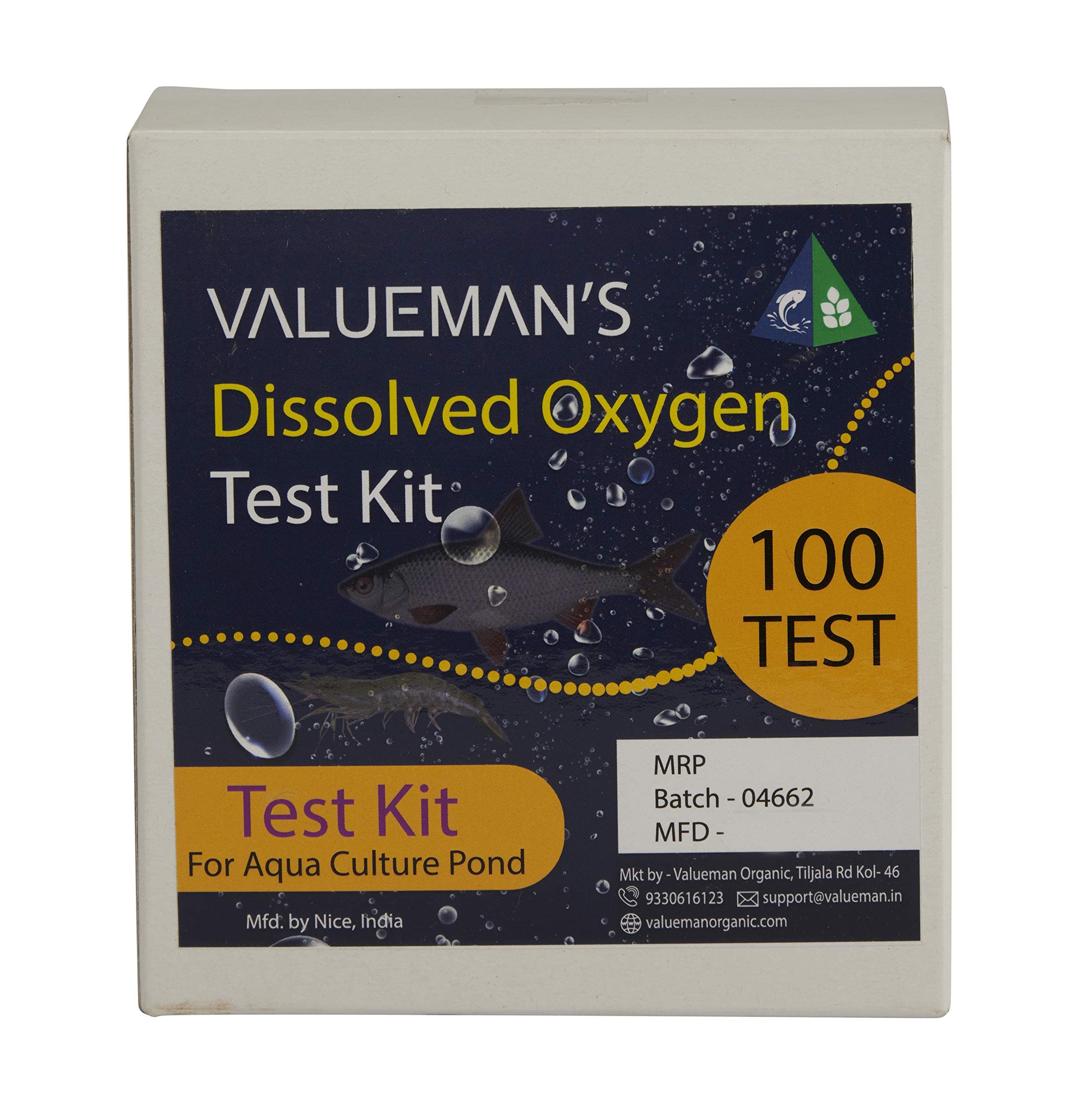 ORGANIC Dissolved Oxygen (DO) Test Kit_Aqua culture & aquarium water DO 100 Test