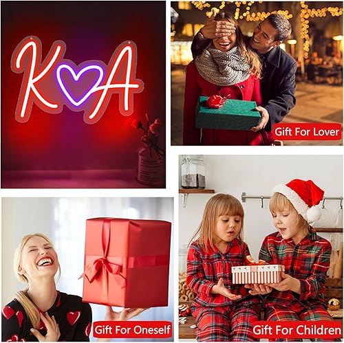 Miniatura 7 de Letreros de neón con letra inicial personalizada, luces LED, iniciales de neón personalizadas para parejas, letrero del alfabeto para decoración de