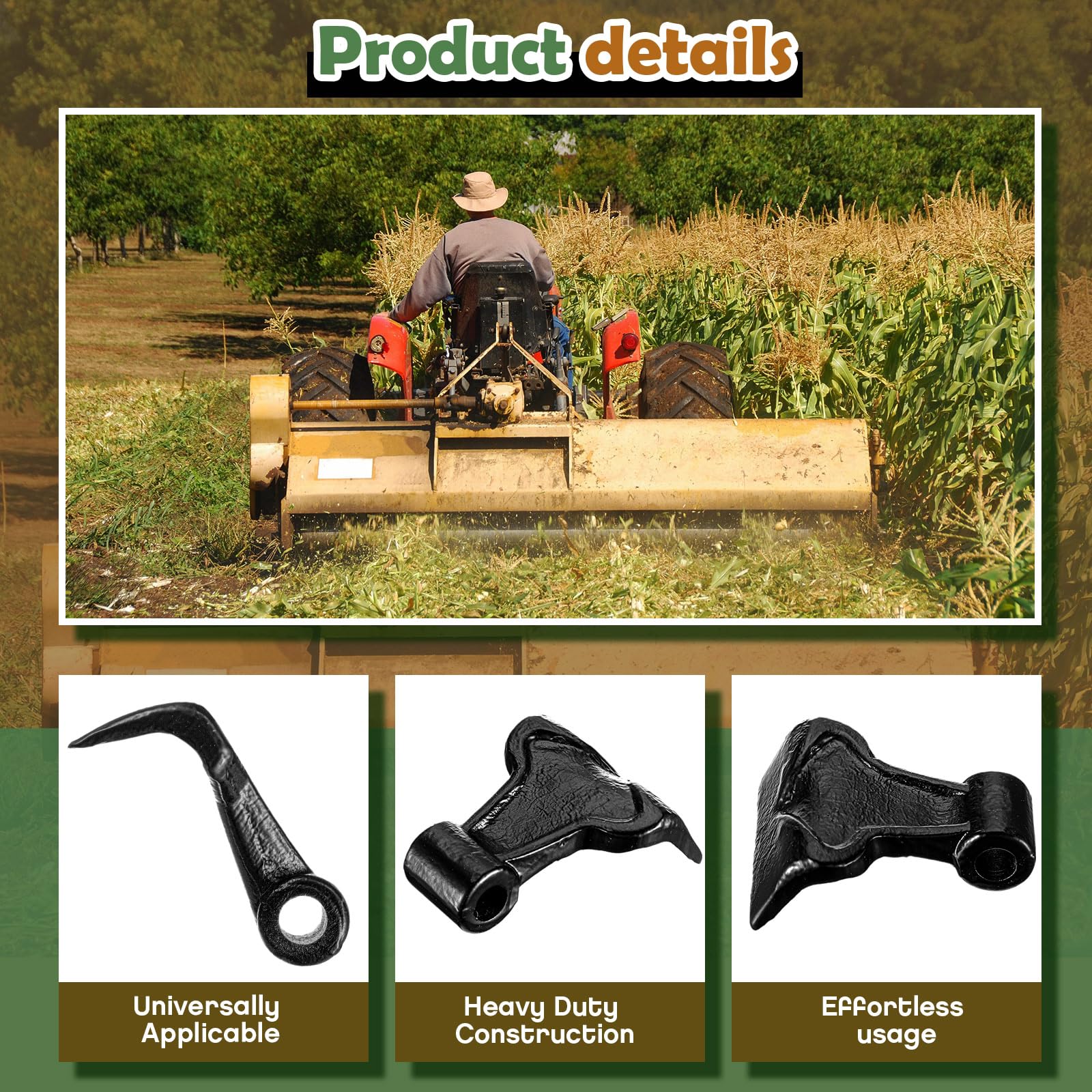 Threlaco 5 cuchillas de repuesto de acero de 3.5 pulgadas de ancho para cortacésped de tractor