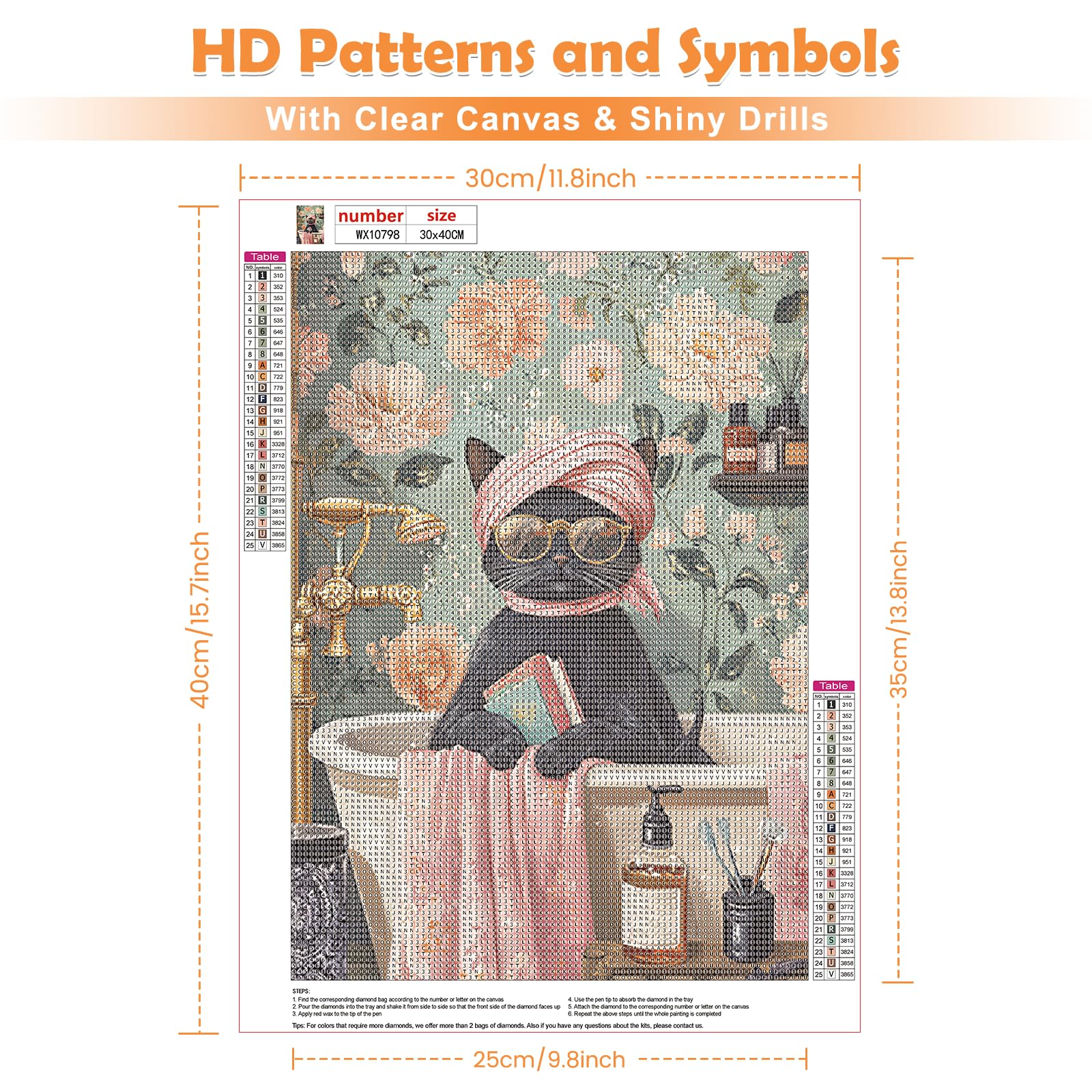 Diamond Painting Kit 5D – Cavallo Con Fiori 40x30cm, Completo Per Adulti E Bambini, Tela Impermeabile