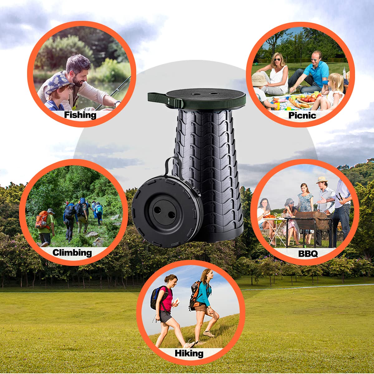 Yexati 4 Pezzi Sgabelli Pieghevoli Portatili Con Cuscino - Supporta Fino A 180kg, Ideale Per Casa, Giardino, Campeggio E Eventi