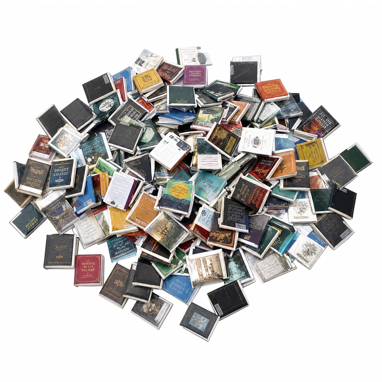 Miniature Books, 340Pcs Mini Books for Minihouse Decor