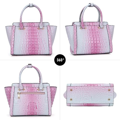 Miniatura 6 de Chinllo Elegante bolsa de hombro con asa superior con patrón de cocodrilo con correa larga desmontable