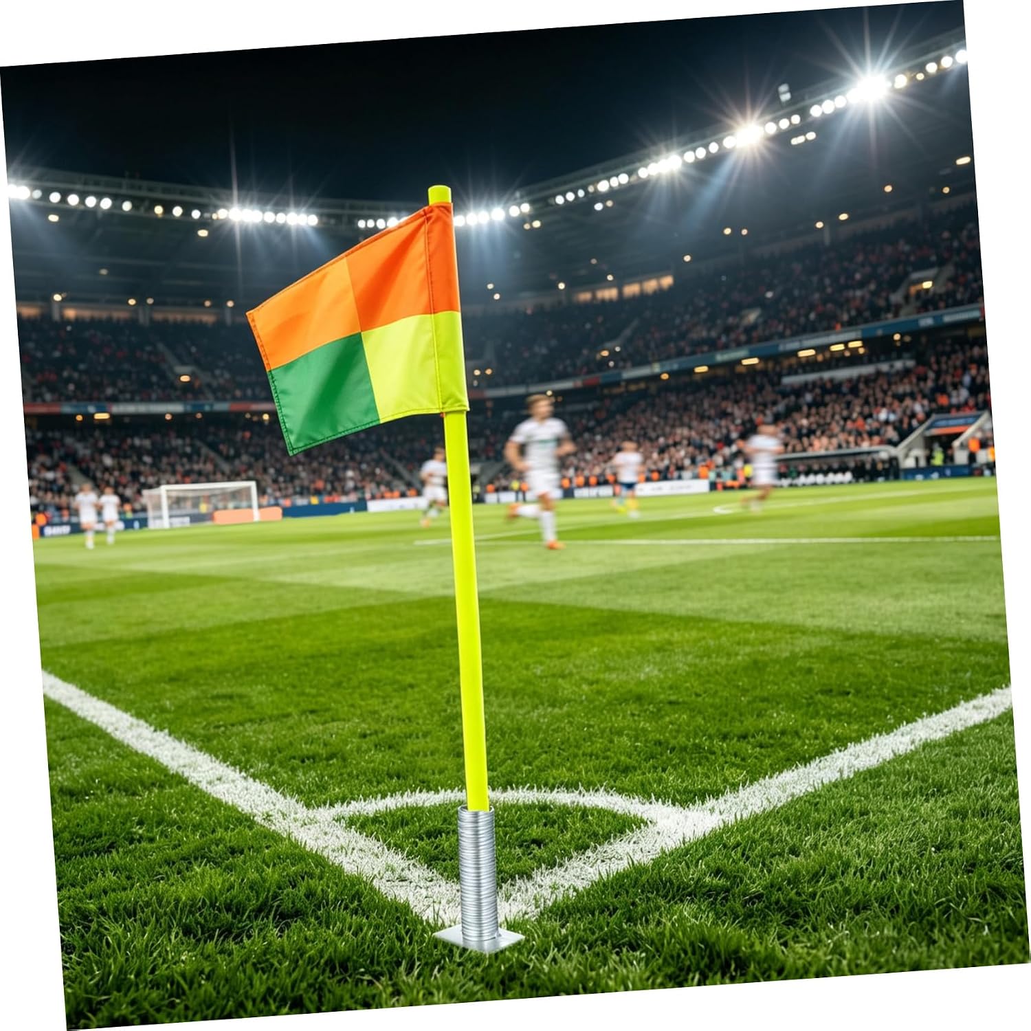 Soccer Corner Flag Base Spring-Loaded Ground Stake Sturdy Pole Mount for Football Training Agility Drills Field Marking Equipment