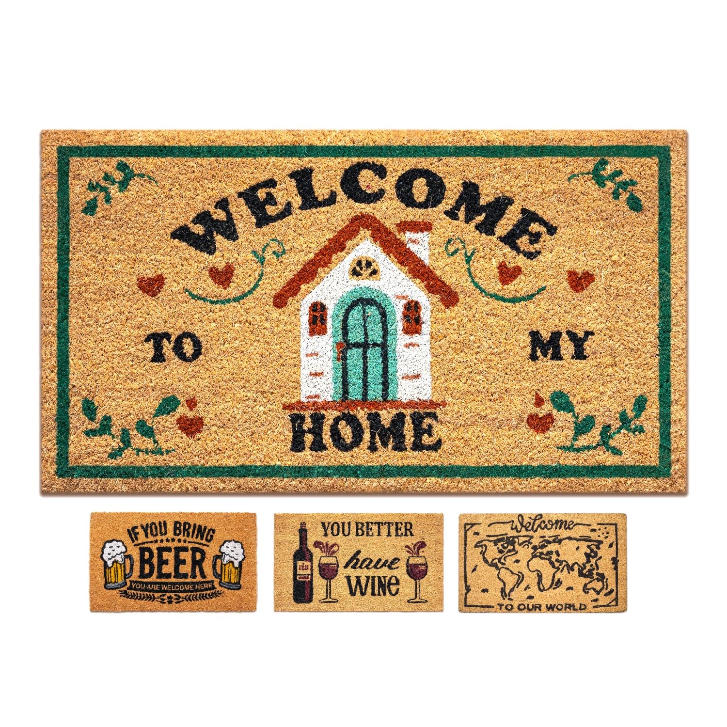 LUA VIKA Coir Doormat - Welcome to my home - 40x70 cm - Outdoor Door mat - Front Door mat outside - Doormats outside