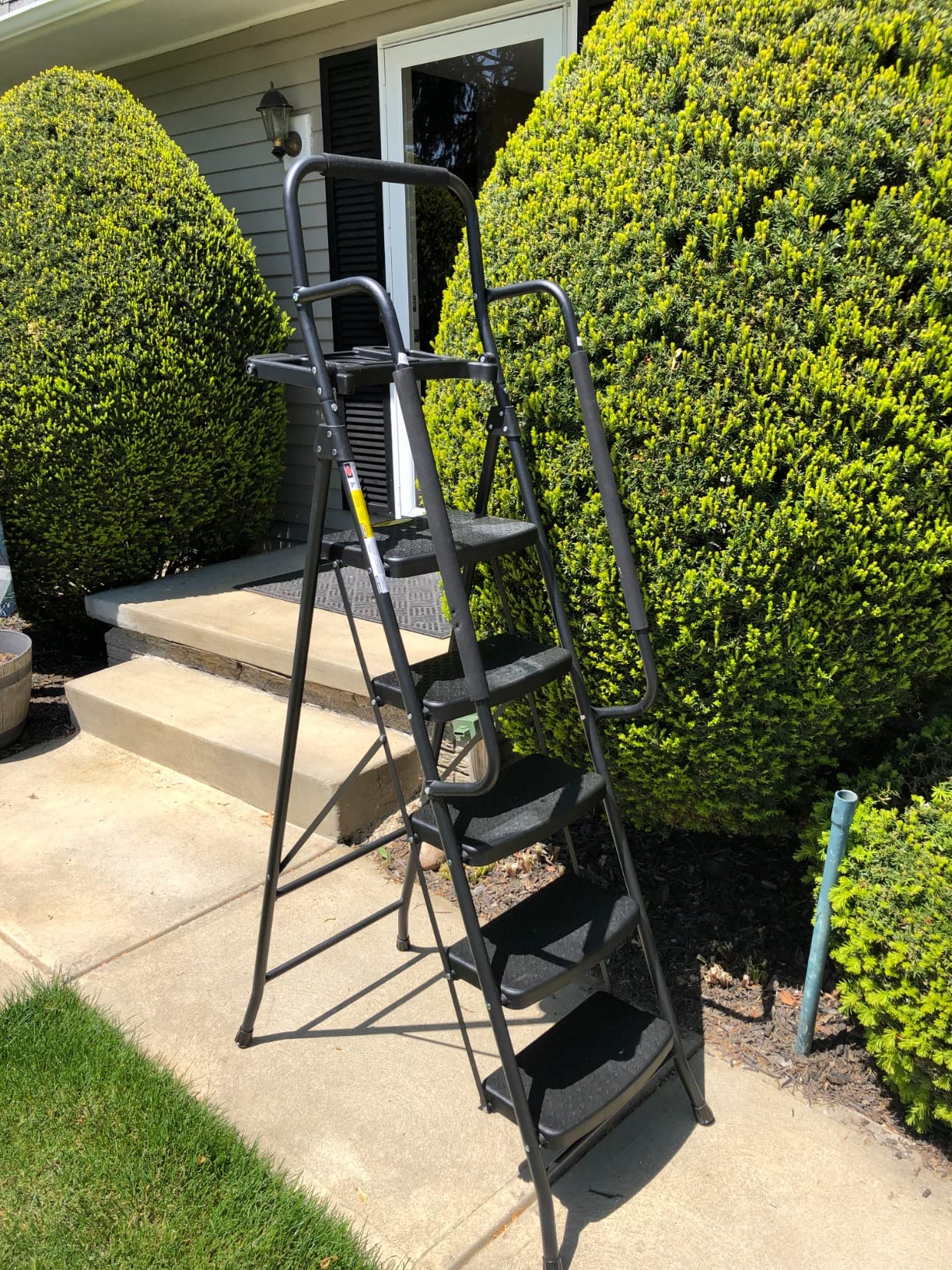 5 Step Ladder with Handrails, Folding Step Stool with Tool Platform