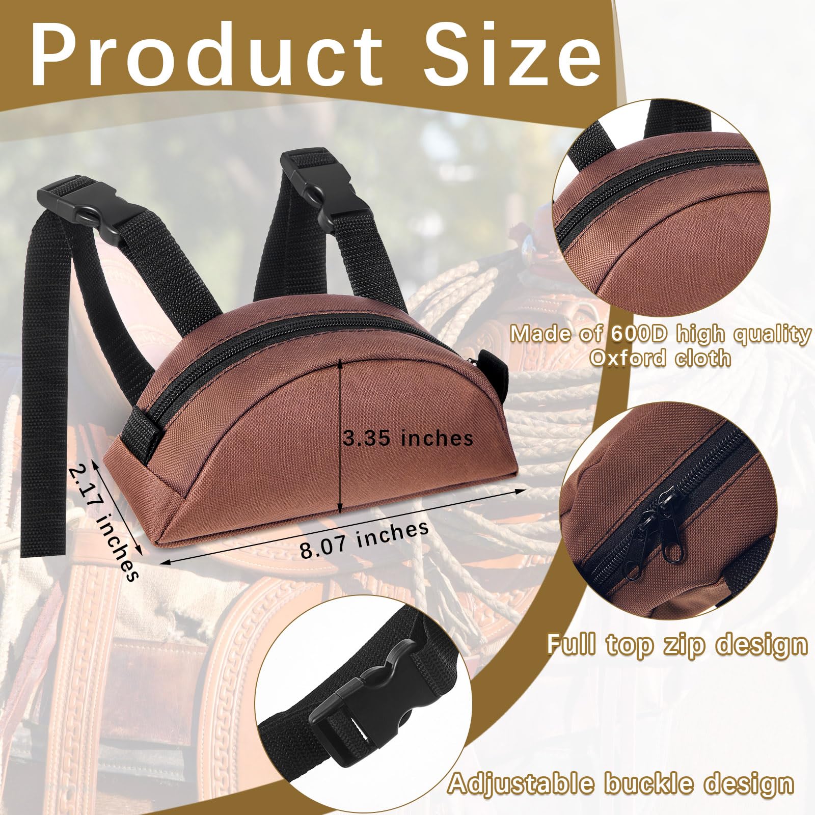 TrailMax Original Pommel Pocket Saddle Bag - Fits Western & Endurance Saddles, Holds Phone, Keys, Snacks