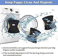 Vista 7 de Pañales reutilizables para perros machos, 3 unidades, lavables de alta calidad para perros machos pequeños, de alta absorción, para perros machos