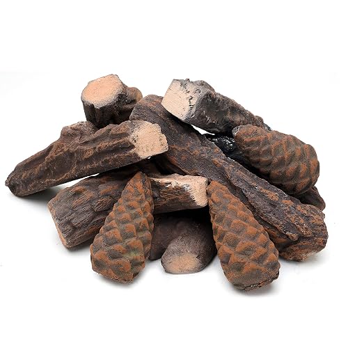 Skyflame 10 Small Piece Set of Ceramic Wood Logs and