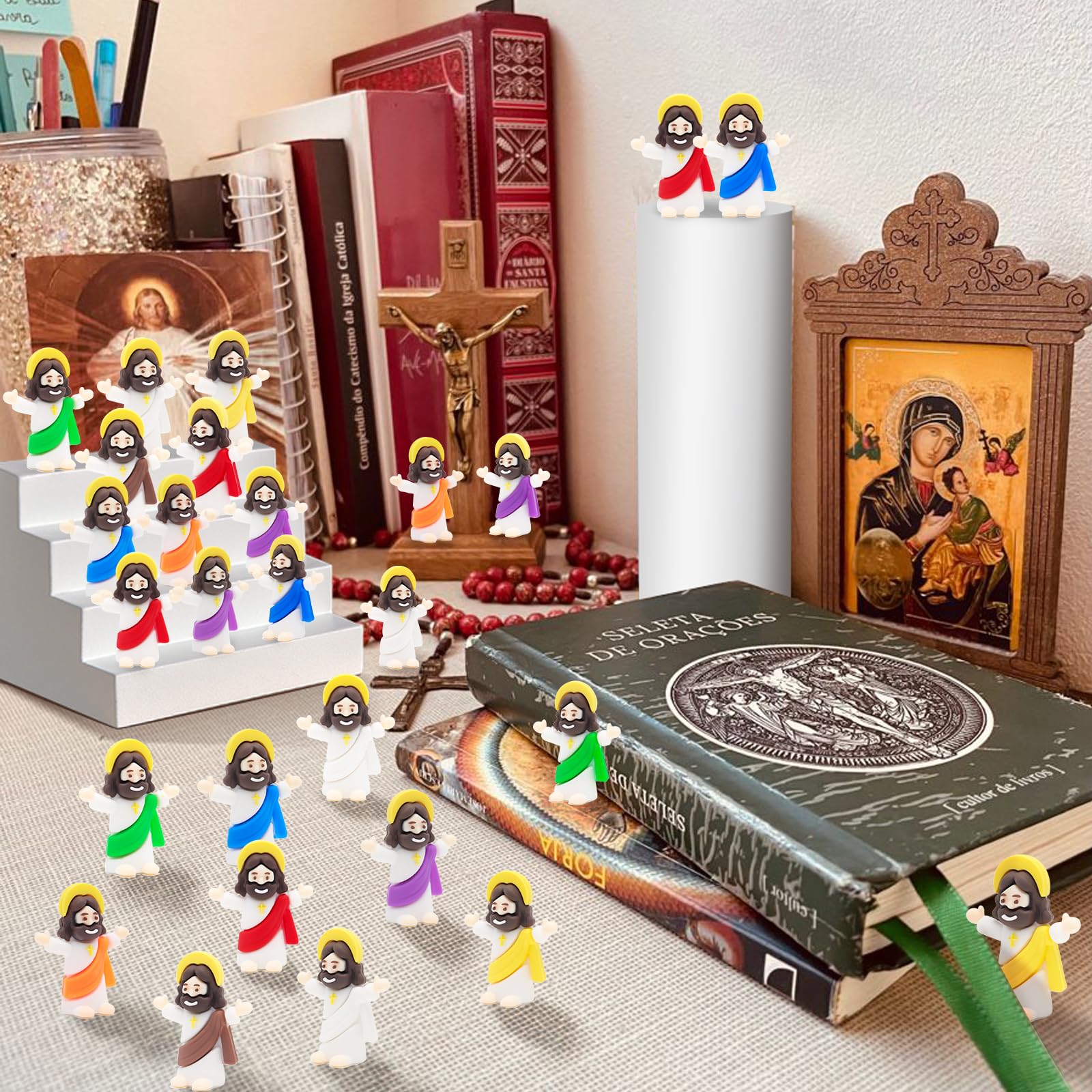 Figuras de Jesús de bebé a granel, mini figuras religiosas, recuerdos de bautizo, escuela