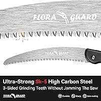 Vista 3 de FLORA GUARD - Sierra de mano plegable de 10 pulgadas, sierra de poda resistente con dientes de navaja de múltiples niveles para corte de madera