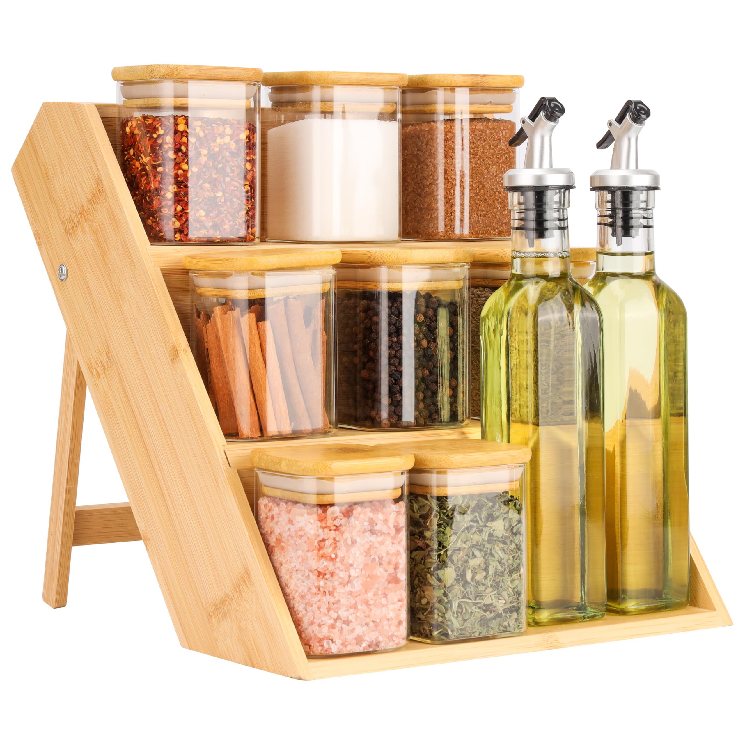 Barattoli per spezie, 6 pezzi Kit contenitori per spezie da campeggio Mini barattolo per spezie trasparente portatile Set Bottiglie per condimenti per spezie con custodia per campeggio all'aperto BBQ