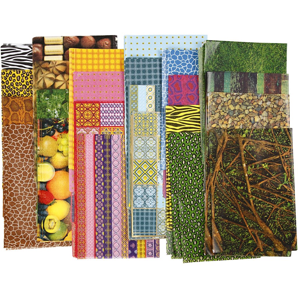Carta per decoupage, foglio 25 x 35 cm, 17 g, 480 fogli