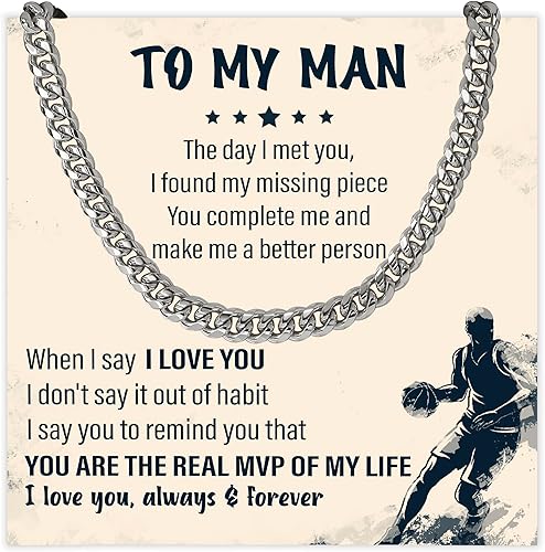 Harmony Gift Collar To My Man collar de baloncesto regalos para amantes del baloncesto cadenas de baloncesto para hombres regalos para jugadores de
