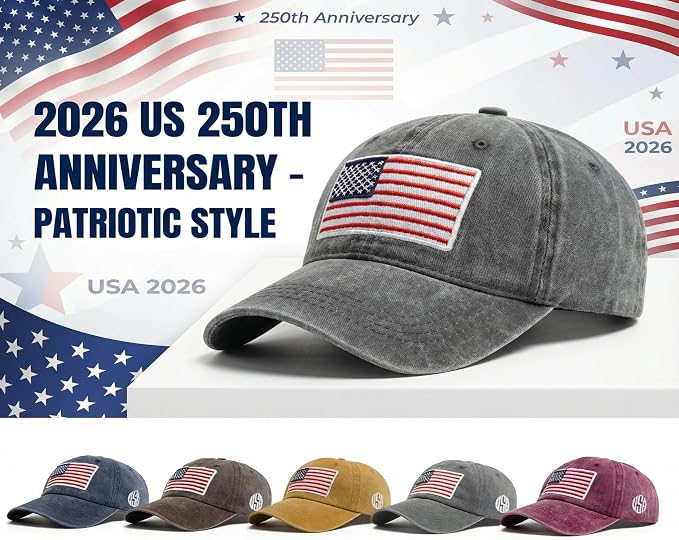 Gorra de béisbol con bandera americana para hombres y mujeres, edición patriótica 1776-2026 miniatura 4