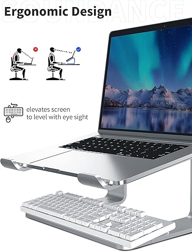 Miniatura 3 de SOUNDANCE Soporte para laptop elevador de aluminio para computadora elevador ergonómico para laptop soporte de metal compatible con computadora
