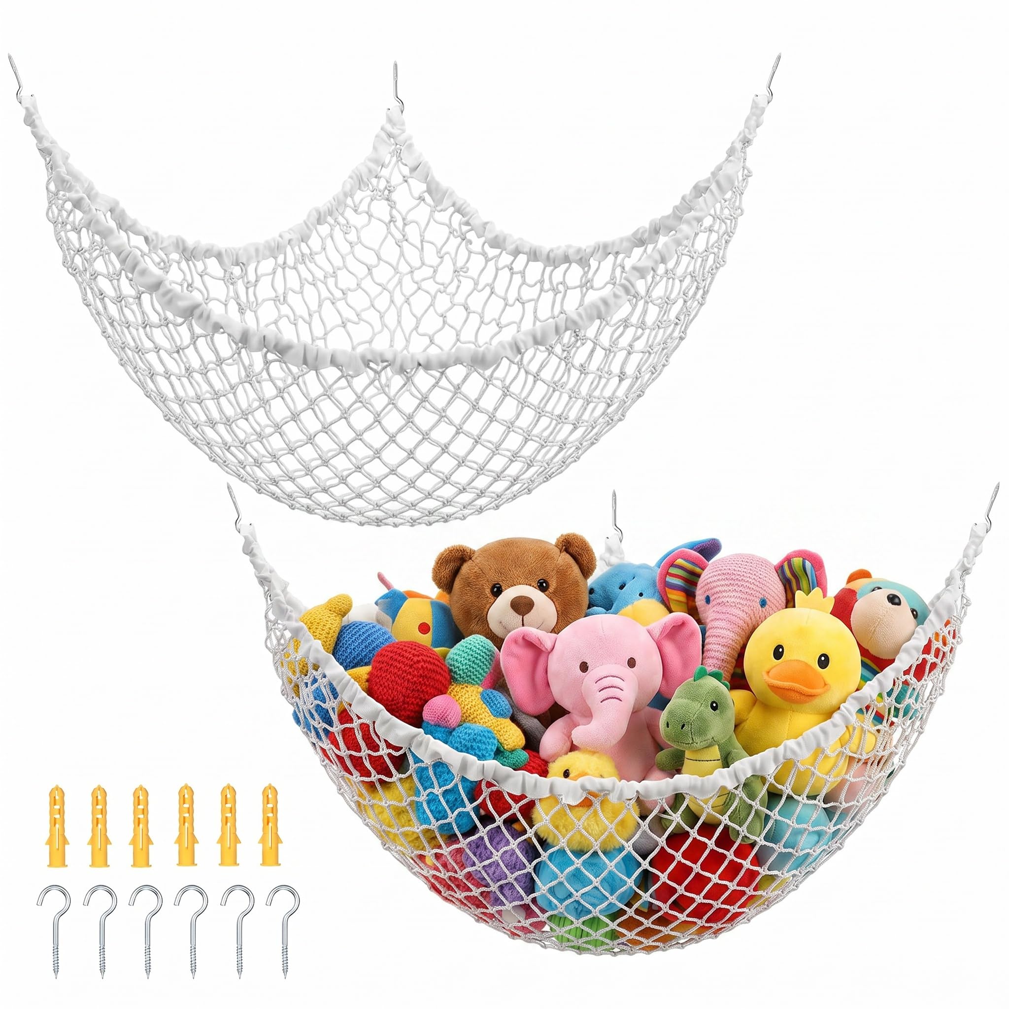 2 Pack Toy Hammock, Teddy Hammock Plush Toys Macrame Net Stuffed Animal Net