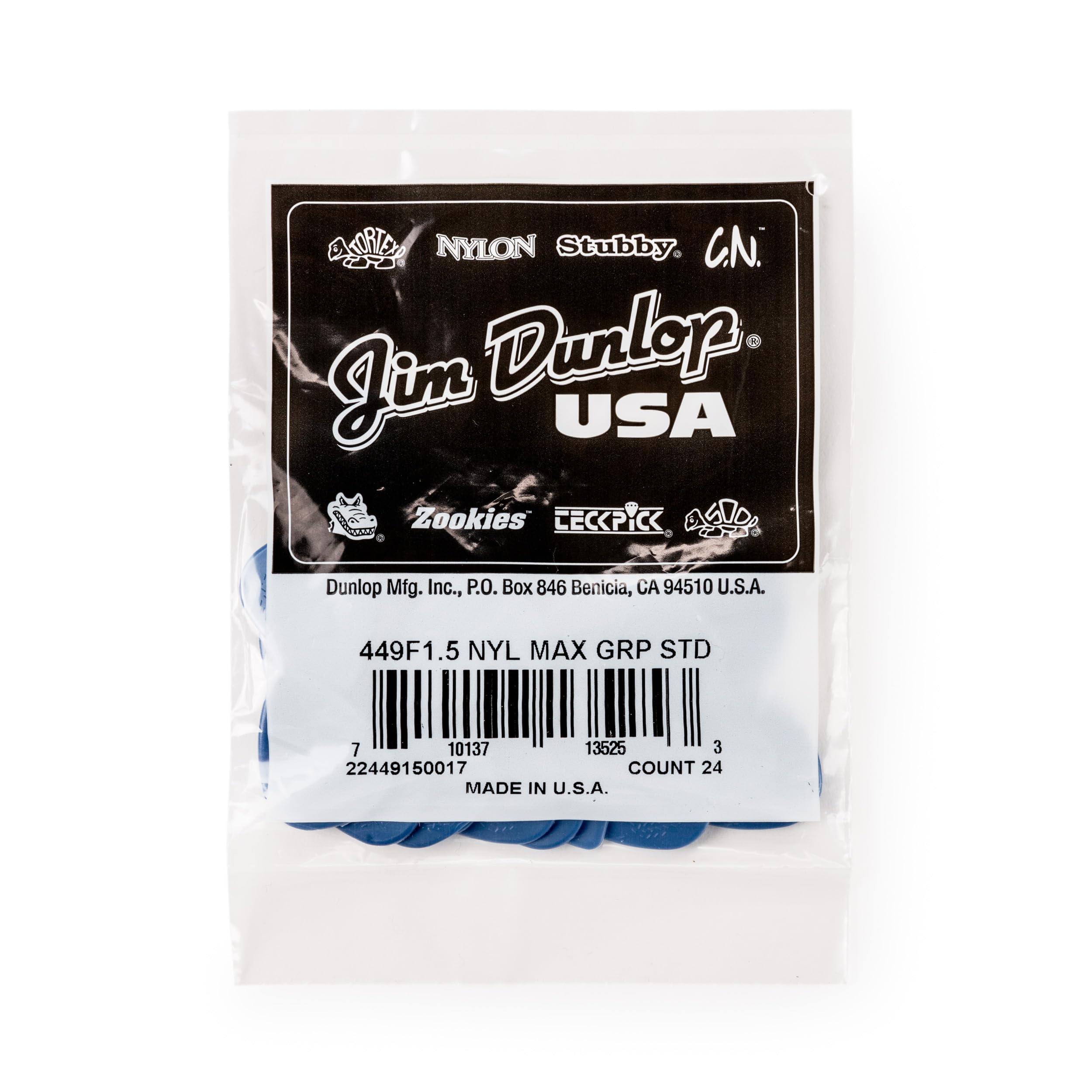 Amazon.com: Jim Dunlop Max-Grip® Nylon Standard Pick 1.5MM - 24