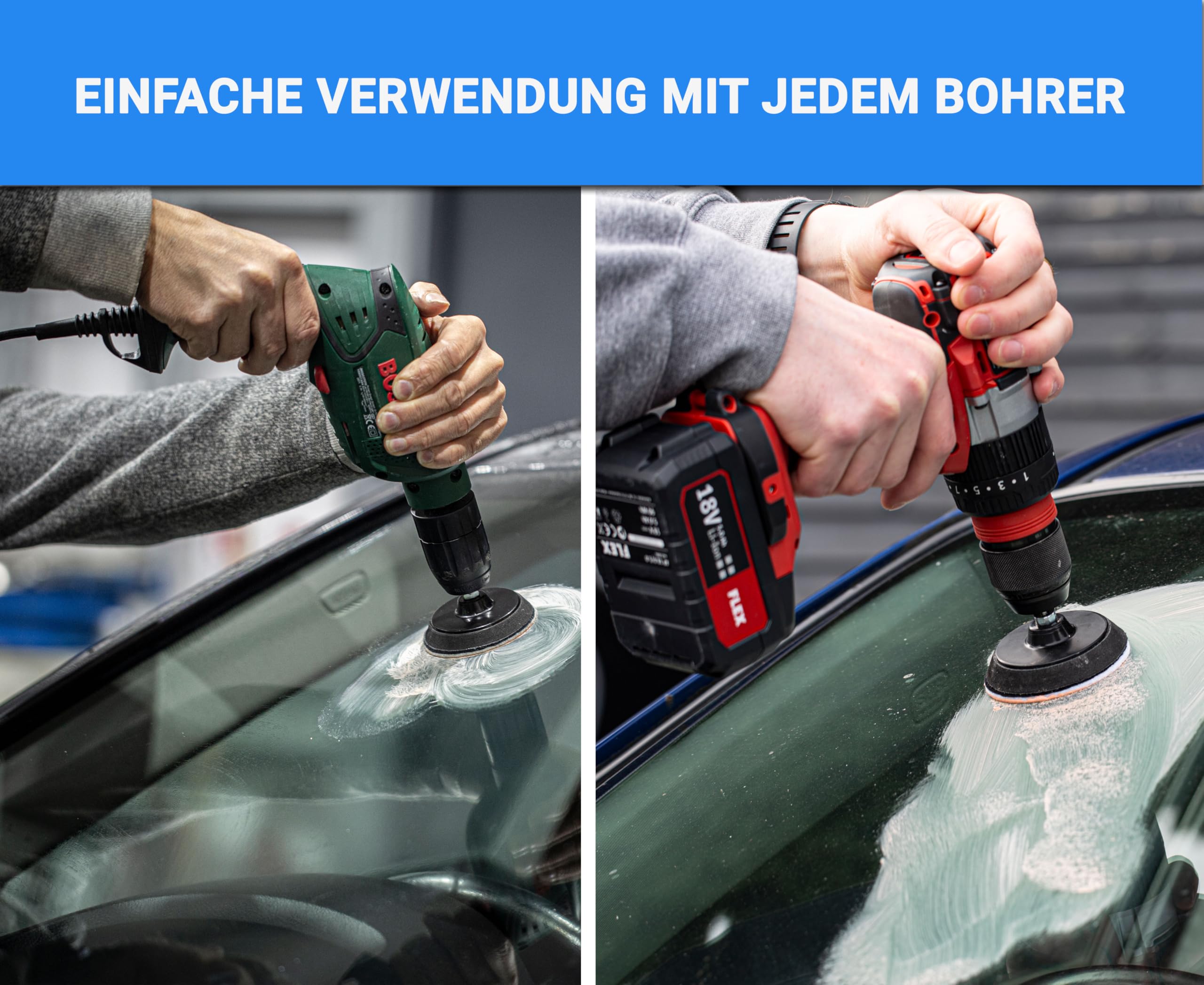 Glass Polish - Windschutzscheiben-Polierkit - 50mm DIY Autoglasreparatur - Entfernen von Schäden durch Wischerblätter, Wiederherstellung von Klarheit und Glanz