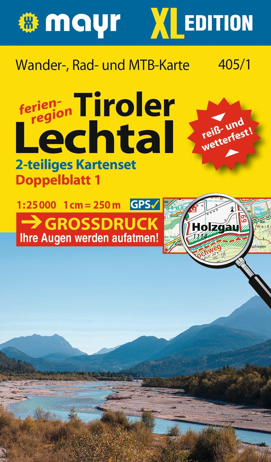Mayr Wanderkarte Tiroler Lechtal XL (2-Karten-Set) 1:25.000: Wander-, Rad- und Mountainbikekarte, extra grossdruck, reiß- und wetterfest