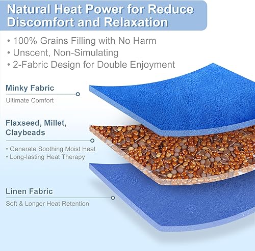 Miniatura 3 de SuzziPad Almohadilla térmica para microondas para cuello y chorros almohadillas de calefacción multiusos de 7 x 18 pulgadas para calambres dolor