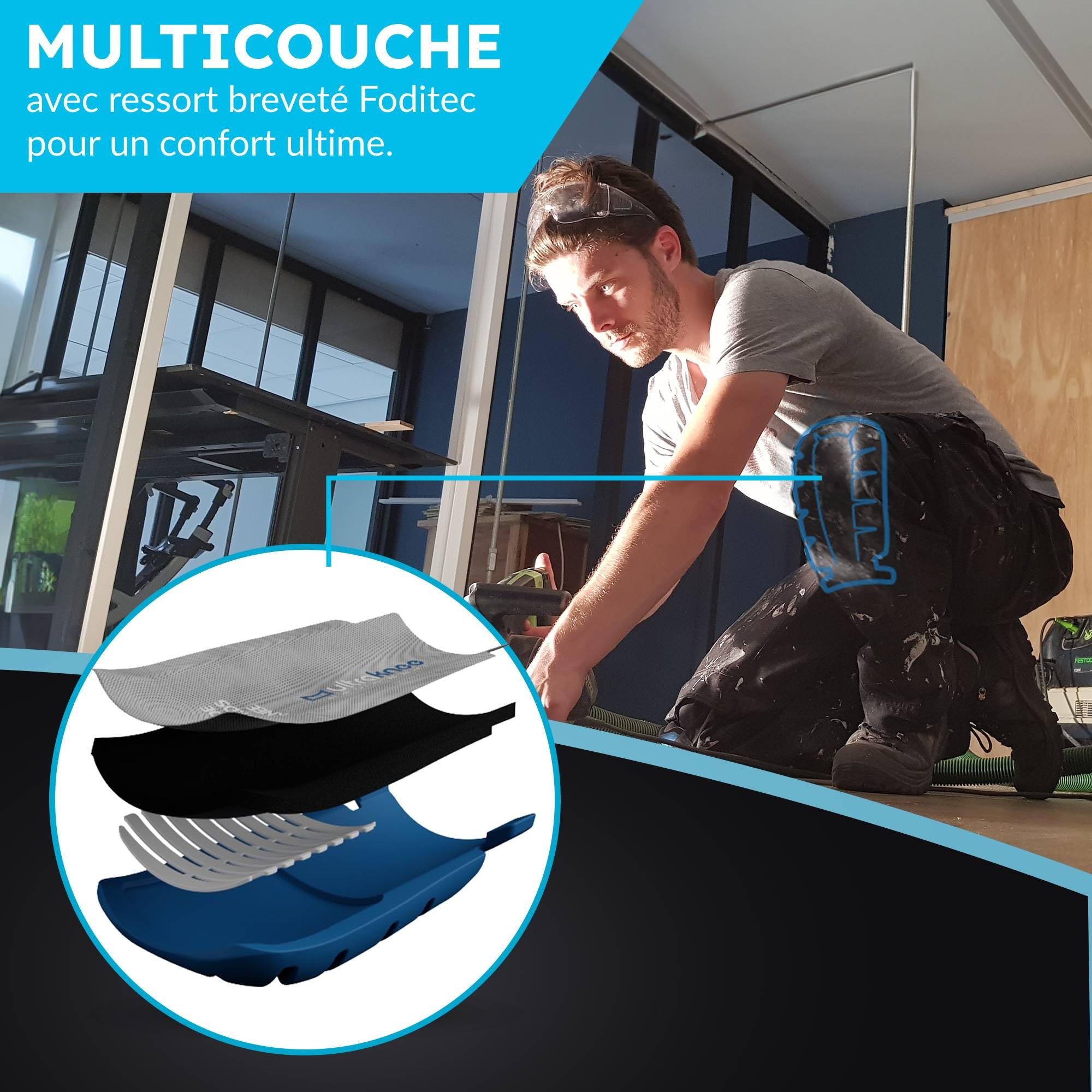 Hammock 1 | Genouillères professionnelles pour le travail et le jardin | Confortables | Durables | Genouillères ergonomiques | Protège-genoux pour chantiers, carreleurs et jardiniers