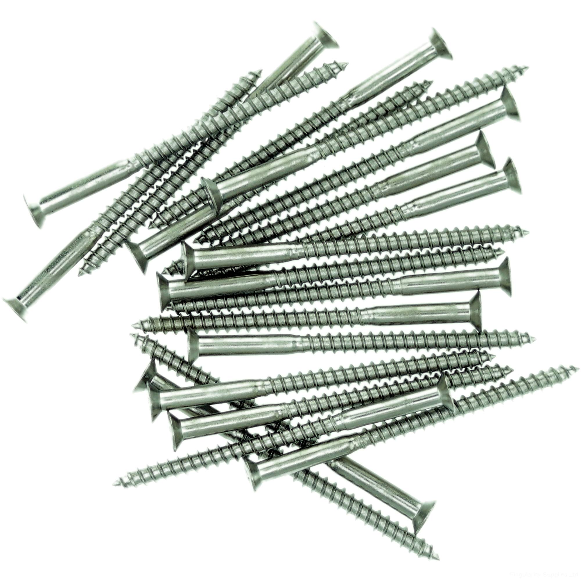 Singularity Supplies No.10 X 1.18 (5.0Mm X 30Mm) Pozi Countersunk Wood Screw - Stainless Steel (A2) (Pack Of 20)