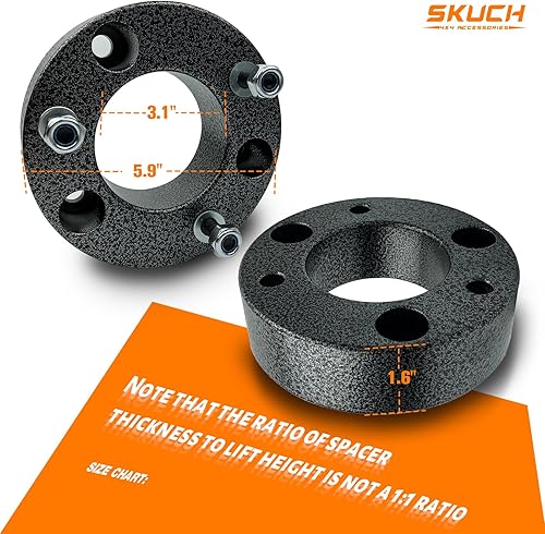 Miniatura 2 de Kit de elevación de nivelación delantera de 3 pulgadas compatible con Ford F150 F-150 2WD 4WD 2004-2022 - Espaciadores de aluminio superior superior