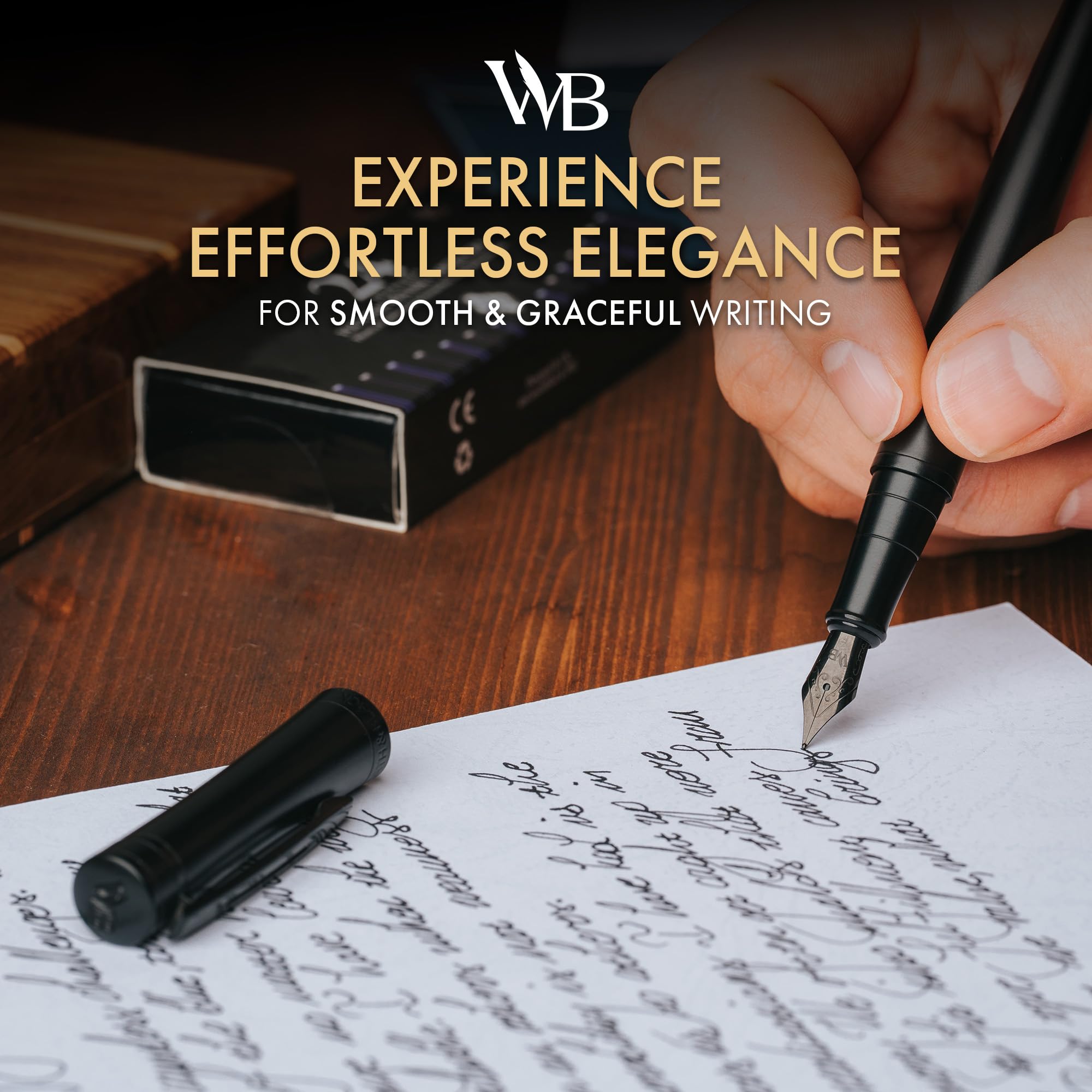 Muji Pen Wordsworth Black Fountain Pen Set Medium Nib With 24