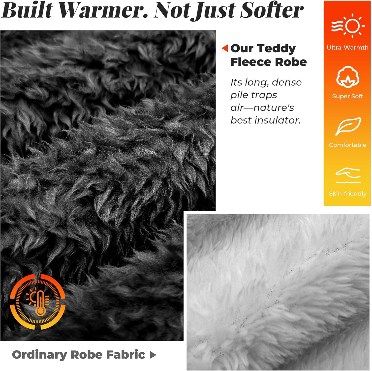 LYCY Women Hooded Fleece Robe, Soft Warm Plush Bathrobe for Women Fluffy Spa Long Robe - Image 2