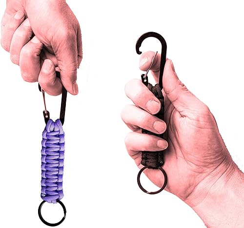 Miniatura 10 de C and C Adventures Llavero de cuerda de paracaídas con mosquetón y llavero