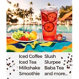32 oz Clear Plastic Cups with Strawless-Sip-Lids, 25 Sets Disposable Cups Plastic Iced Coffee Cups, To Go Cup with Sip Through Lids for Smoothie, Milkshake, Cold Drinks for Party, Wedding, Event