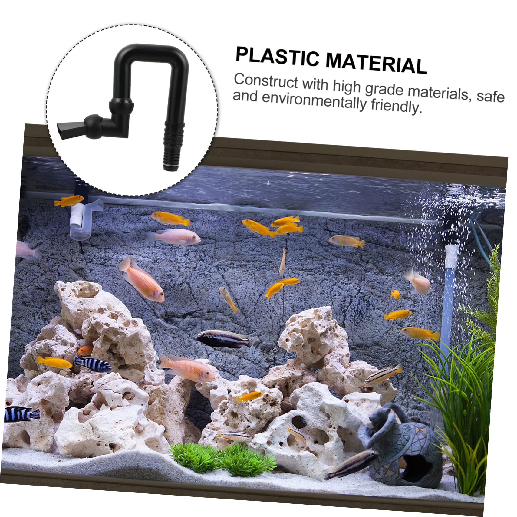 ABOOFAN 3 Piezas Pico de Pato del Tanque de Peces el plastico Tubo Final del Tanque pecera Manguera Salida de Agua Conjunto de Chorro de Retorno Acuario ornitorrinco Equipo Accesorios