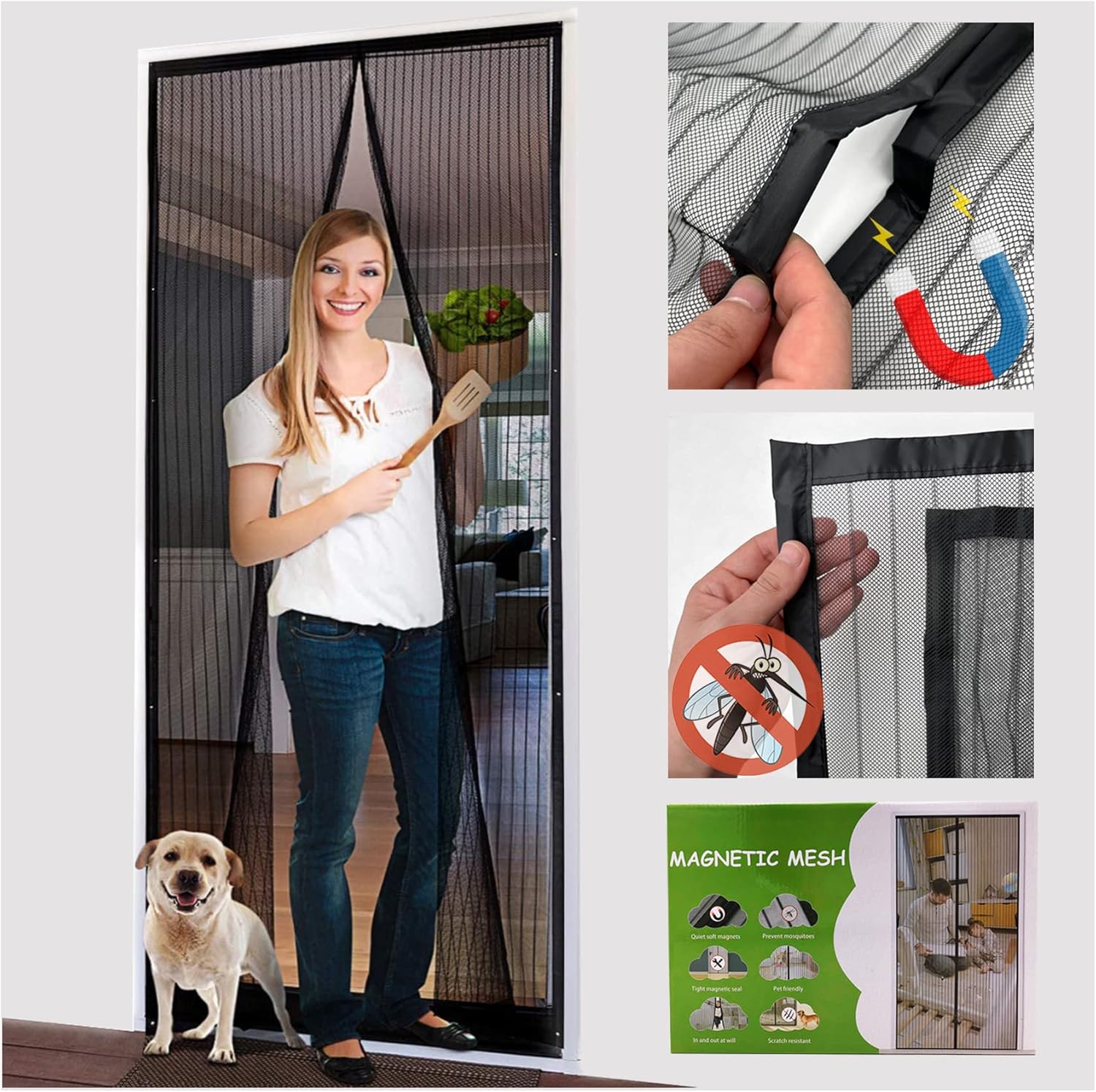 Magnetic Screen Door - Fit for Door Size: 36 x 96 Inch ...