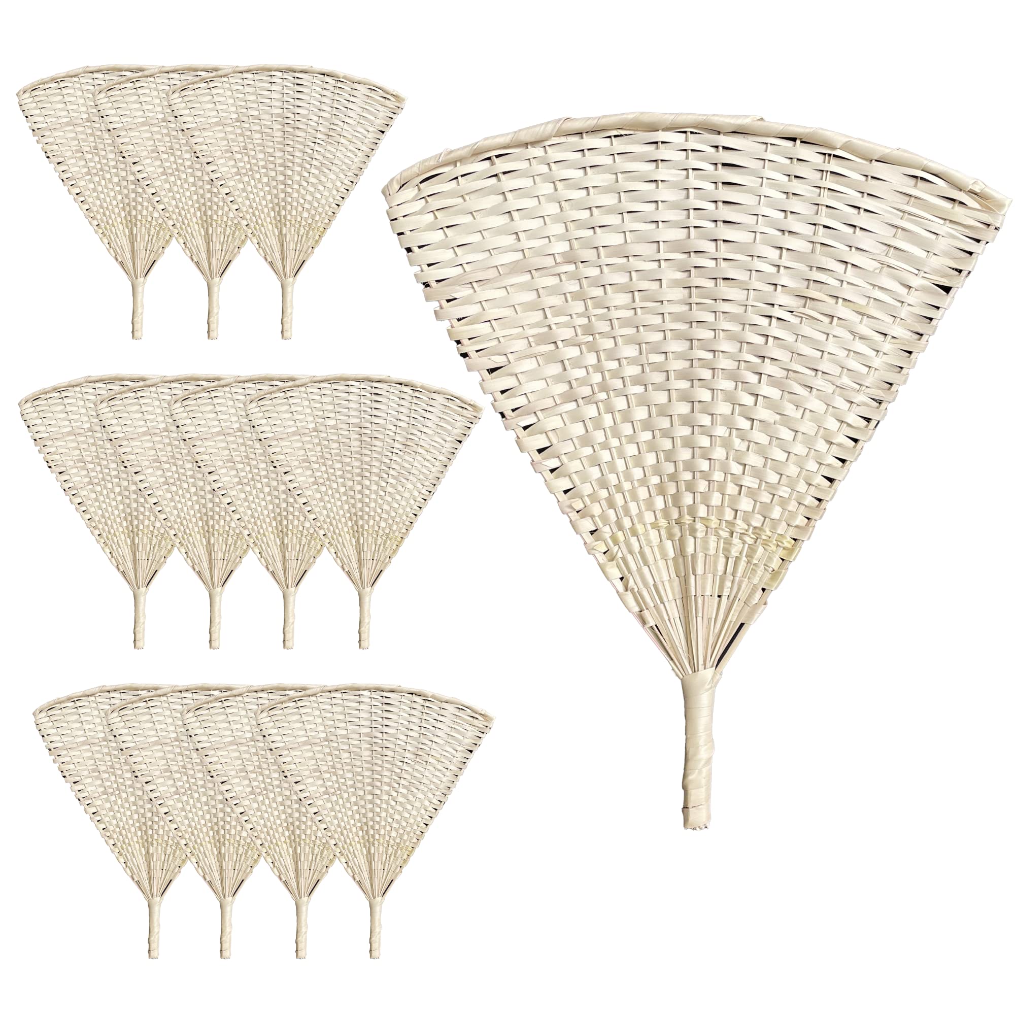 BOHOPHY Straw Palm Hand Held Fan - Handmade Abanico De Mano Woven Hand Fan - Unique Boho Accessories for Personal Use, Wedding Favors, Wall Decor, Fiestas, Bridal Party Souvenirs