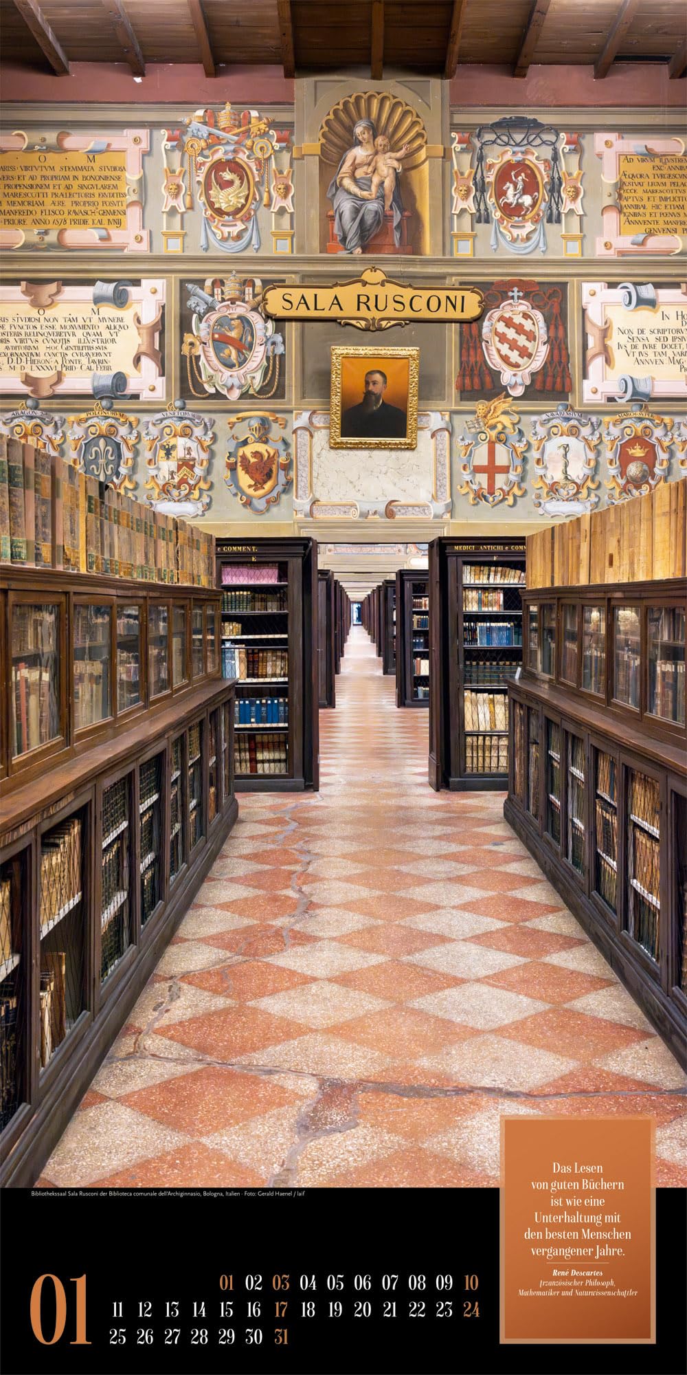 Lust am Lesen Literatur-Kalender 2027: Stilvoller Literarischer Kalender im schlanken Hochformat (33x66 cm) | Bibliotheken-Motive mit Zitaten