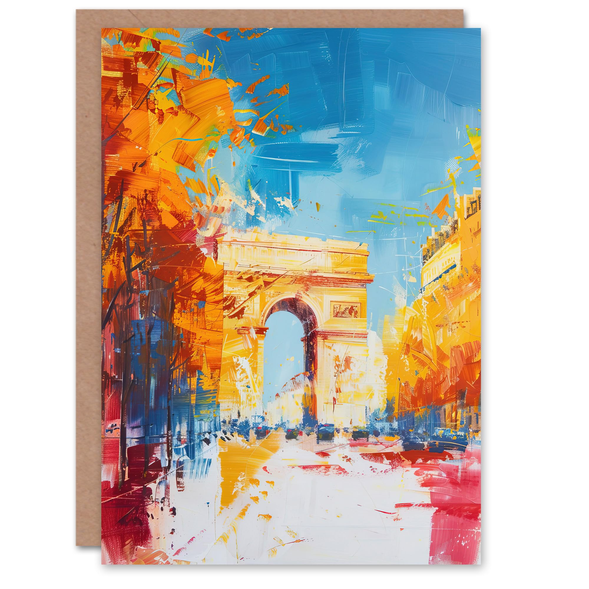 Artery8 Arc De Triomphe Paris Greeting Card - Blue