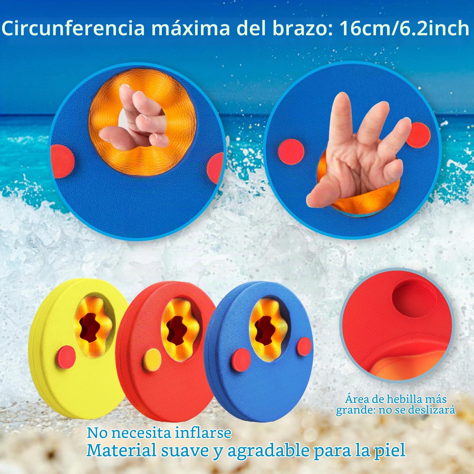 Manguitos Discos Natación Niño- 6 Pcs Manguitos Bebe Piscina y Bolsa de Almacenamiento Discos Flotadores Manguito Evolutivos Flotador Bebe Natación de Infantil de Piscina Flotantes para Entrenamiento
