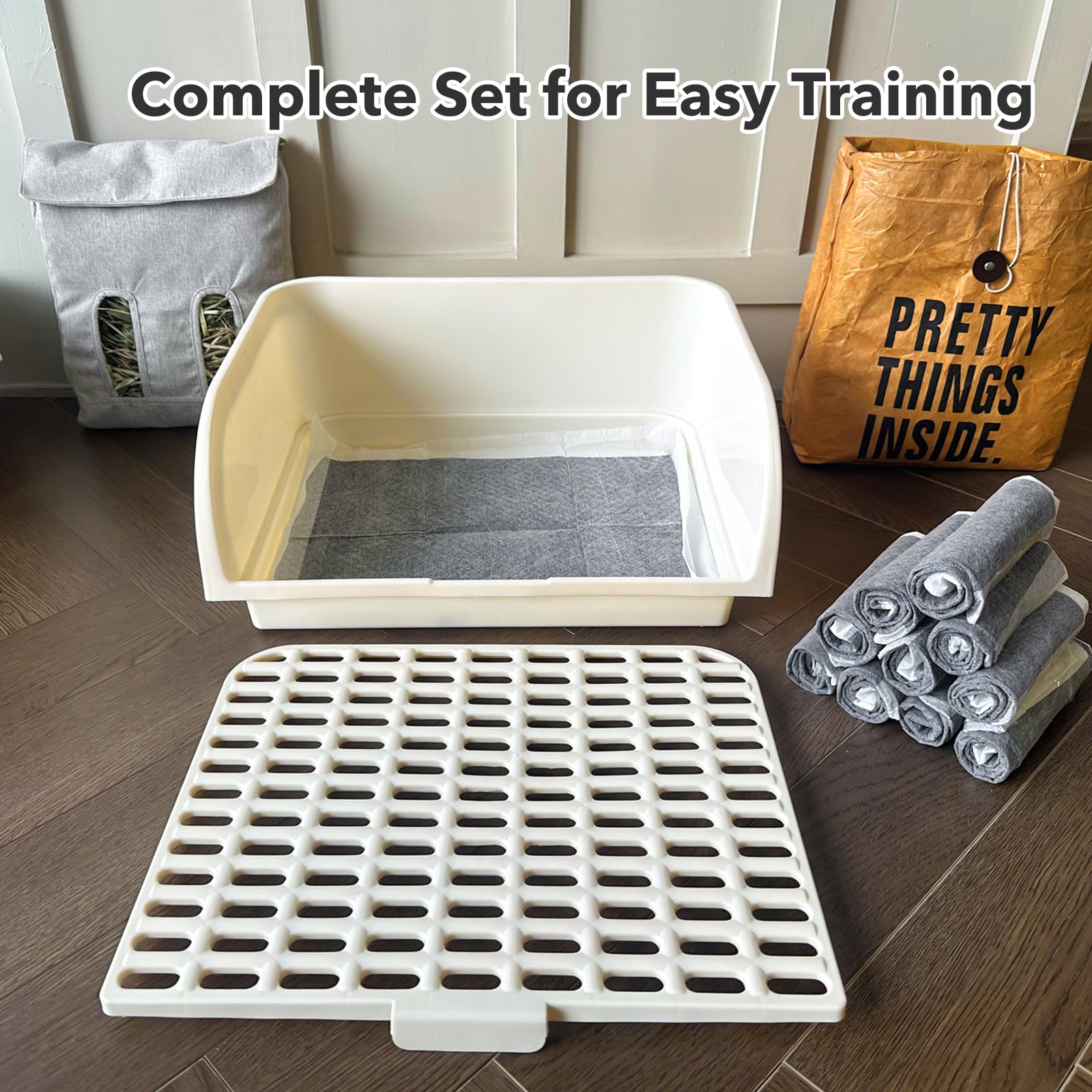 Rabbit Litter Box - Extra Large Bunny Litter Box, Easy to Clean and Disassemble, Prevents Odors and Stains. Pet Training Toilet Pan for Guinea Pig, Ferret, Hamster, Chinchilla - image 7