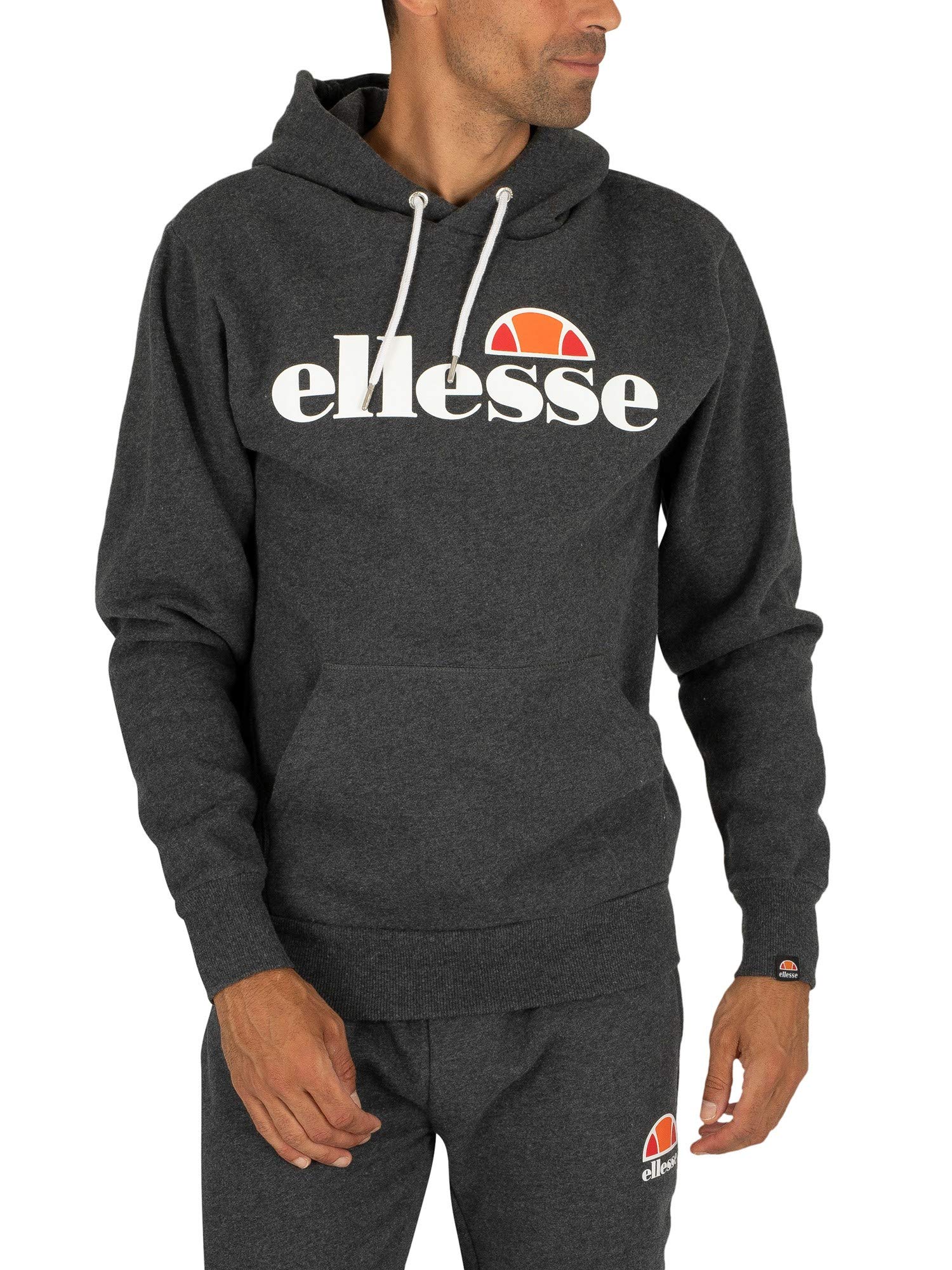 Ellesse Men's Grey Sl Gottero Oh Hoody - Dark Marl - Size: 34