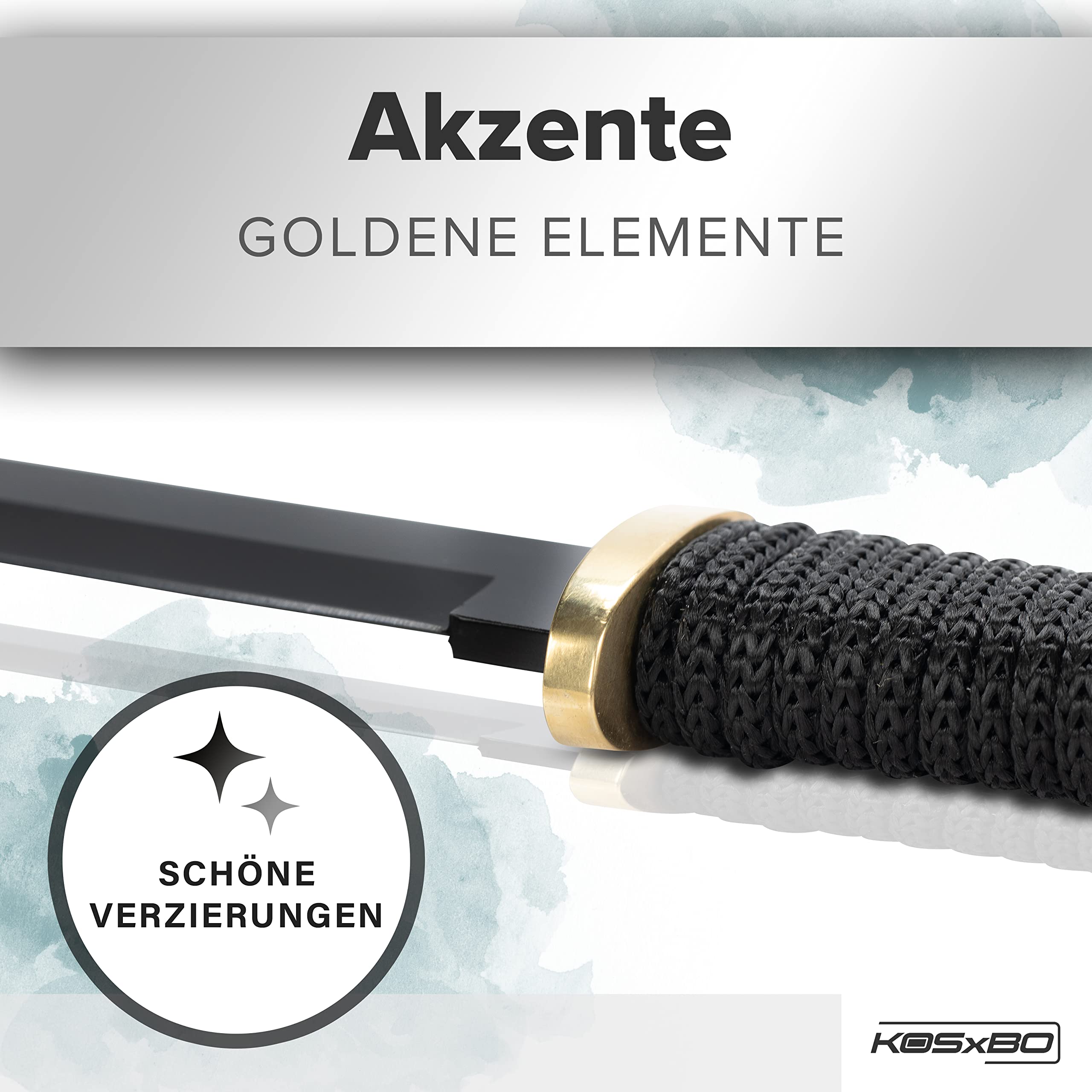 Tanto Messer SCHWARZER Samurai Edition - 35cm kleines Ninja Schwert mit Edelstahlklinge Katana Samuraischwert mit Messerscheide