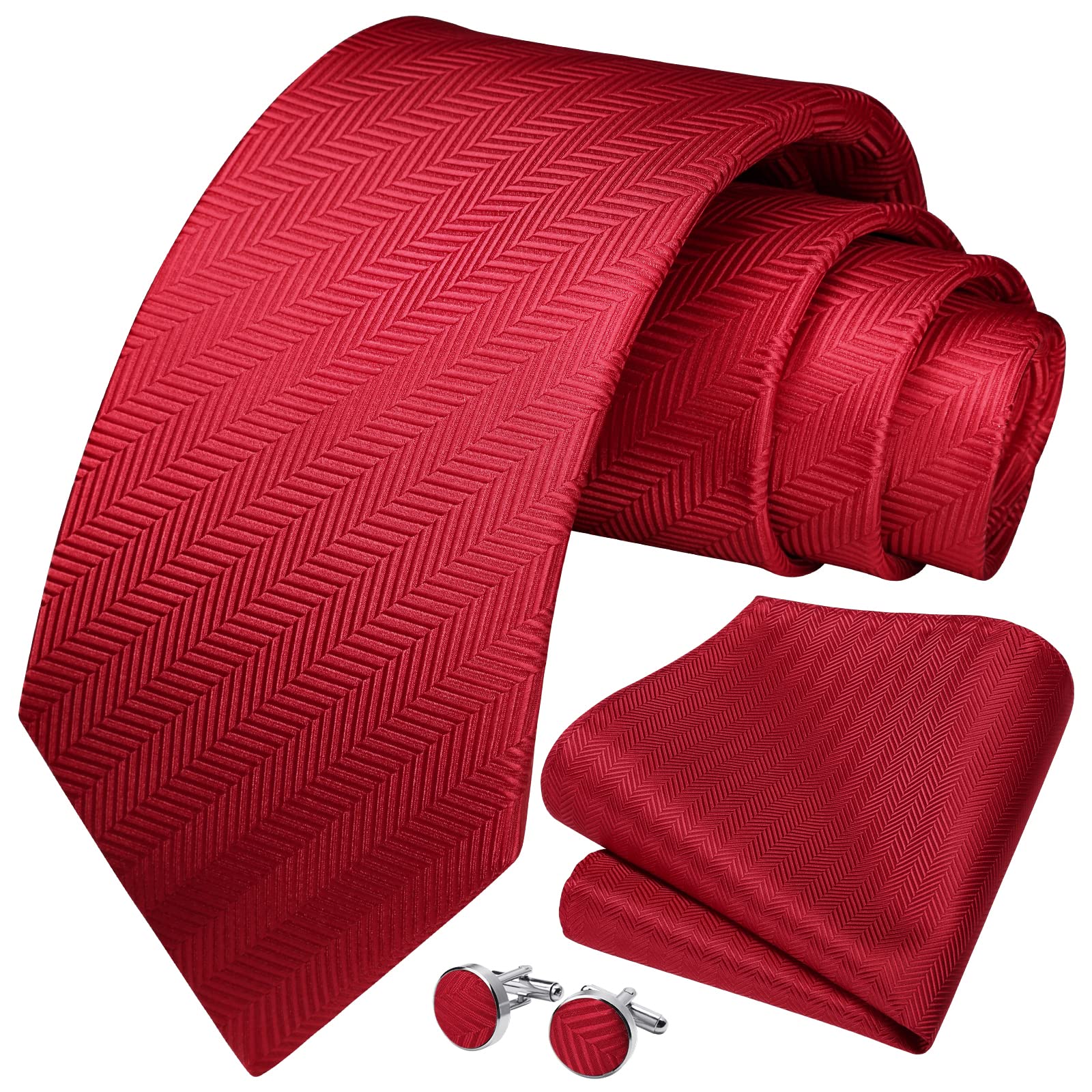 HISDERN corbata de Color sólido para hombre conjunto de corbata con gemelos regalos formales para fiesta de boda corbata para hombre
