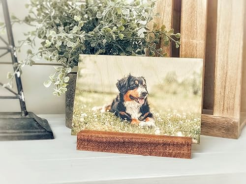 Miniatura 5 de Tu foto en madera con un soporte de madera teñida  Marco de fotos personalizado  Regalo de boda popular, regalo de novio, regalo de novia y regalo