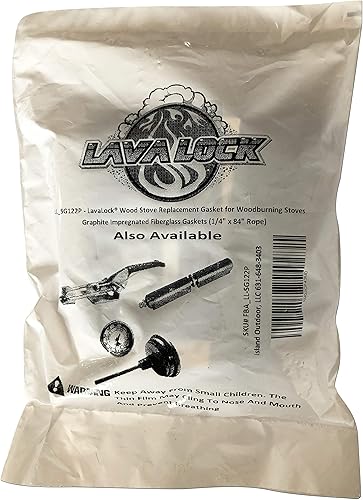 Miniatura 3 de LavaLock Junta de repuesto para estufa de leña para estufas de leña, juntas de fibra de vidrio impregnadas de grafito (cuerda de 14 x 84 pulgadas)