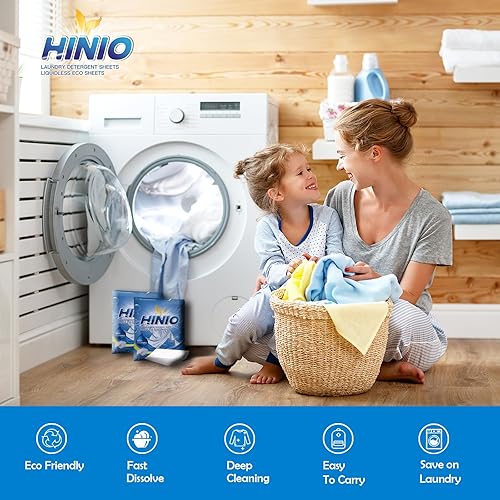 Miniatura 2 de Hinio Hojas de detergente para ropa, 30 unidades (paquete de 1) aroma fresco, sin plástico, excelente poder de disolución, hojas de lavandería,