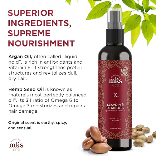 Miniatura 4 de MKS eco X - Leave-In Treatment & Detangler - Moroccan Argan Oil, Hemp Seed Oil - Vegan & Cruelty Free