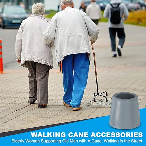 Miniatura 7 de PATIKIL Puntas de bastón cuádruple de 1 pulgada, 4 piezas de goma antideslizante, accesorios de repuesto para bastón de pie, para mujeres y hombres,