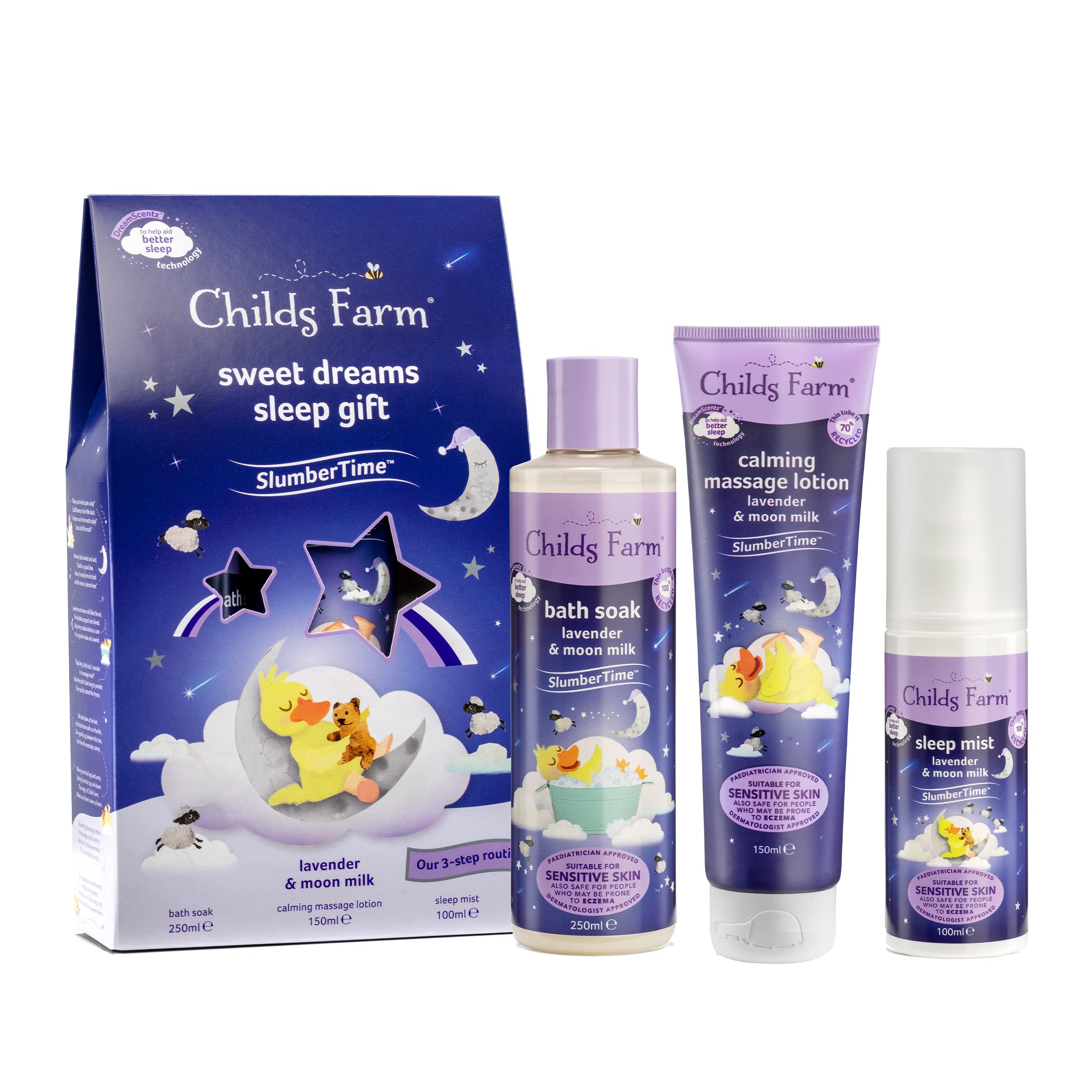Slumber Time Sleep Gift Set, Sweet Dreams Lavender and Moonmilk, Suitable for Newborns with Dry, Sensitive and Eczema-prone Skin
